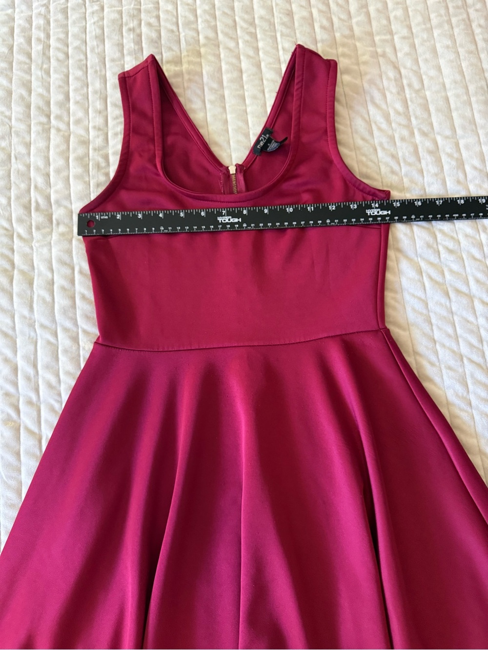 Rue21 Burgundy Fit & Flare Skater Dress Small Scoop Neck Sleeveless Mini - Picture 4 of 6